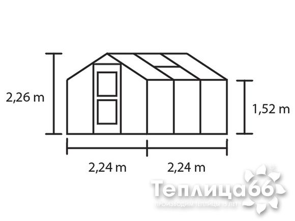 Теплица Juliana Compact Anthracite, ширина 2,24 метра